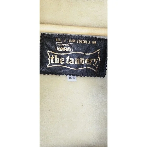 Montgomery Ward suede Heavy leather Sherpa Lined‎ Coat Vintage - Picture 5 of 14